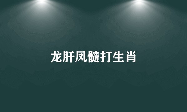 龙肝凤髓打生肖