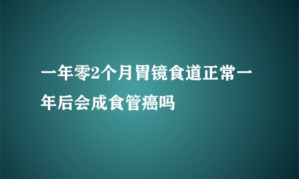 一年零2个月胃镜食道正常一年后会成食管癌吗
