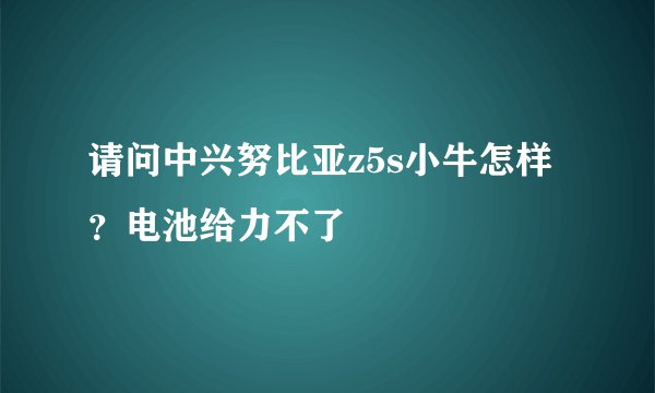 请问中兴努比亚z5s小牛怎样？电池给力不了