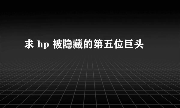 求 hp 被隐藏的第五位巨头