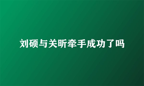 刘硕与关昕牵手成功了吗
