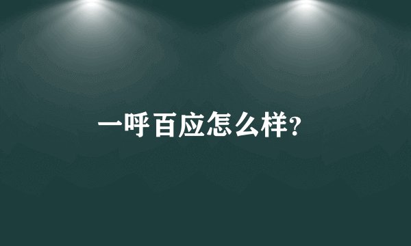 一呼百应怎么样？