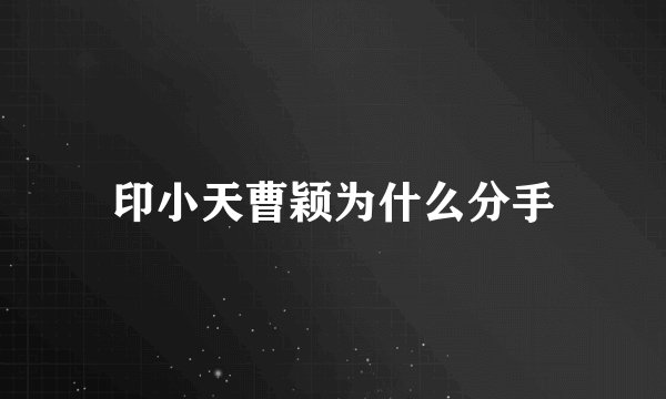 印小天曹颖为什么分手