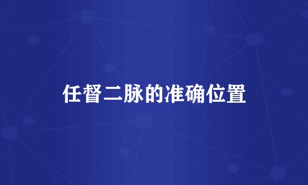 任督二脉的准确位置