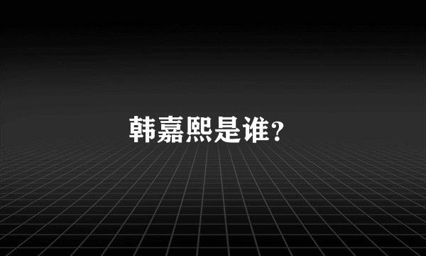 韩嘉熙是谁？