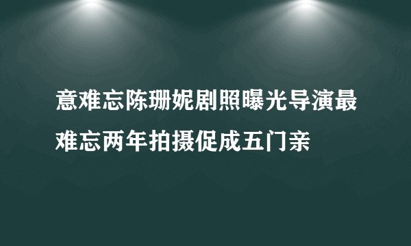 意难忘陈珊妮剧照曝光导演最难忘两年拍摄促成五门亲