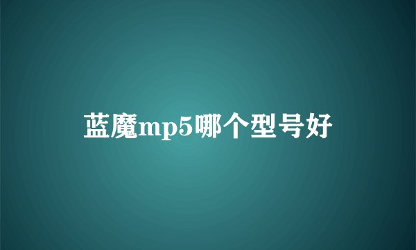 蓝魔mp5哪个型号好