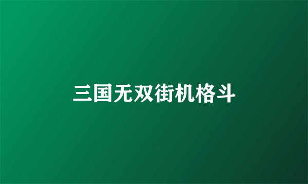 三国无双街机格斗