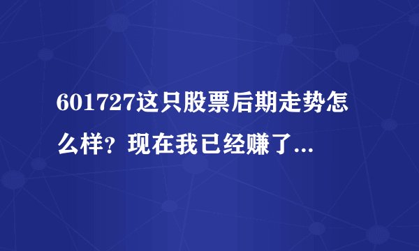 601727这只股票后期走势怎么样？现在我已经赚了2.6%了。
