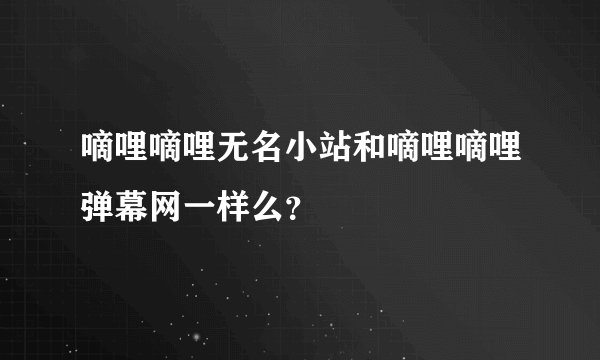 嘀哩嘀哩无名小站和嘀哩嘀哩弹幕网一样么？