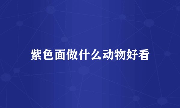 紫色面做什么动物好看