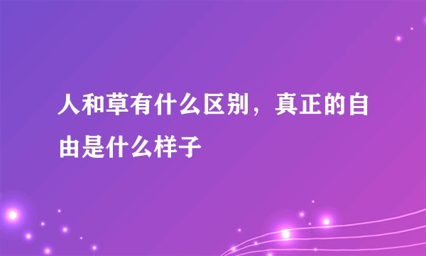 人和草有什么区别，真正的自由是什么样子