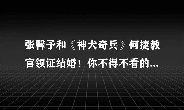 张馨予和《神犬奇兵》何捷教官领证结婚！你不得不看的甜暴瞬间