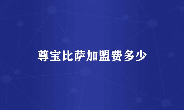尊宝比萨加盟费多少