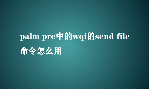 palm pre中的wqi的send file命令怎么用
