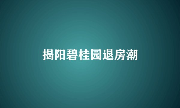 揭阳碧桂园退房潮