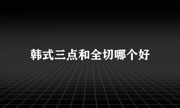韩式三点和全切哪个好