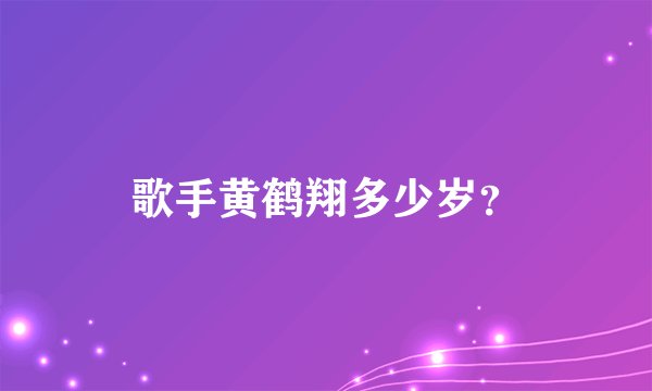 歌手黄鹤翔多少岁？
