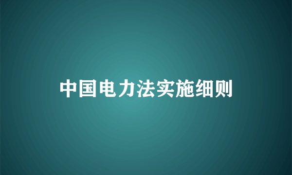 中国电力法实施细则
