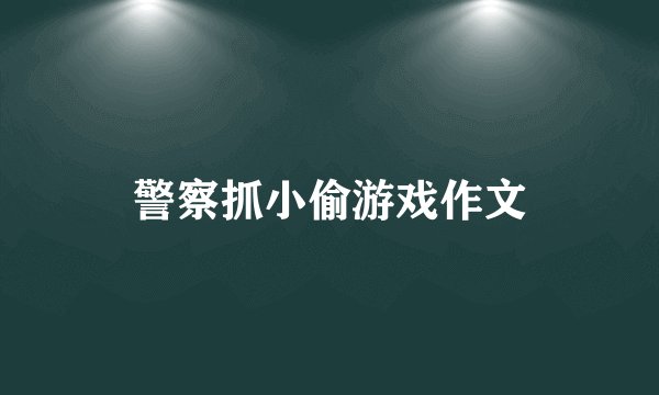 警察抓小偷游戏作文