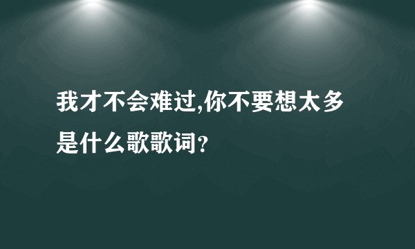 我才不会难过,你不要想太多是什么歌歌词？
