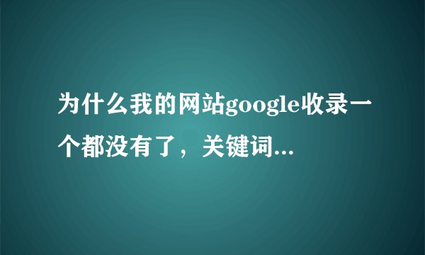 为什么我的网站google收录一个都没有了，关键词排名也消失了