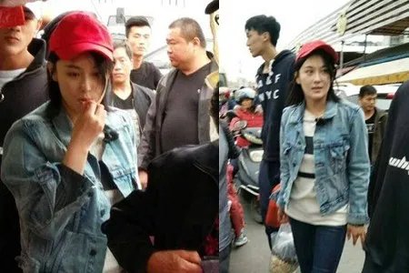 张馨予素颜逛菜场引来众人围观 身穿超大外衣出现机场