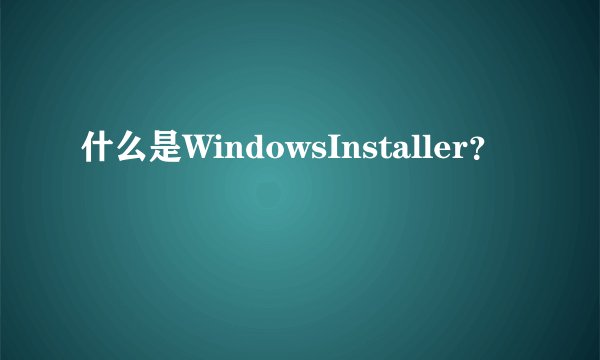 什么是WindowsInstaller？
