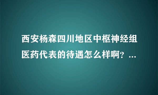 西安杨森四川地区中枢神经组医药代表的待遇怎么样啊？最好能详细点，有追加分数的，我分很多的。