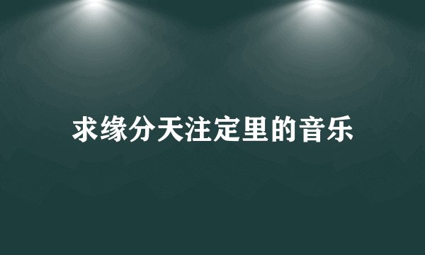 求缘分天注定里的音乐