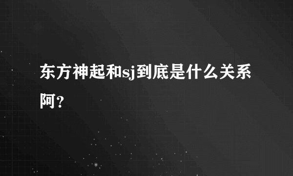 东方神起和sj到底是什么关系阿？