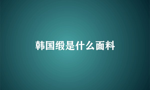 韩国缎是什么面料
