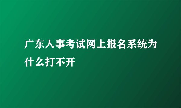 广东人事考试网上报名系统为什么打不开