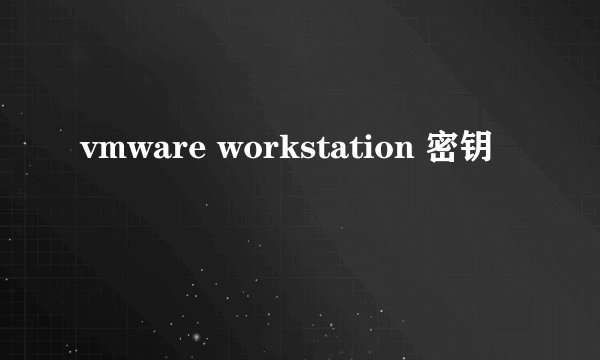 vmware workstation 密钥