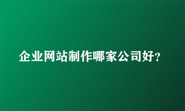 企业网站制作哪家公司好？