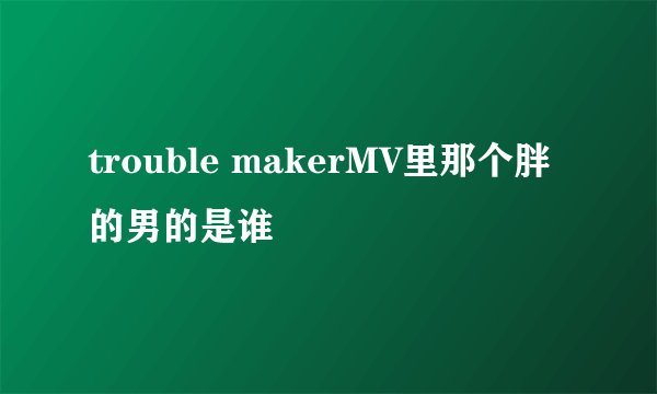 trouble makerMV里那个胖的男的是谁