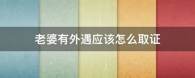 老婆有外遇应该怎么取证