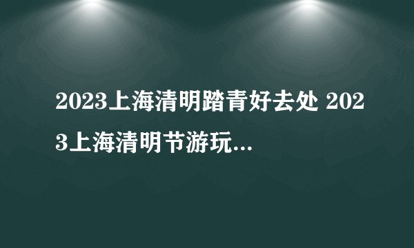 2023上海清明踏青好去处 2023上海清明节游玩踏青的好地方