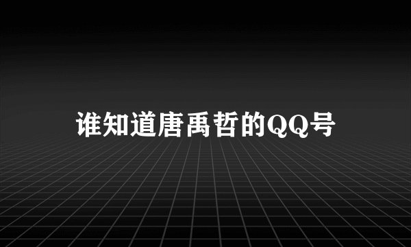 谁知道唐禹哲的QQ号