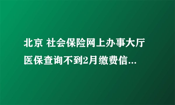 北京 社会保险网上办事大厅 医保查询不到2月缴费信息，但养老其它都能查到，这是为什么呢