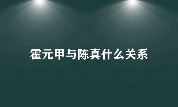 霍元甲与陈真什么关系