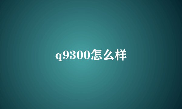 q9300怎么样