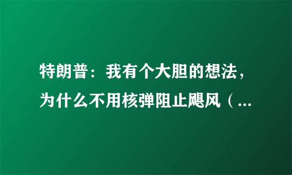 特朗普：我有个大胆的想法，为什么不用核弹阻止飓风（台风）呢？