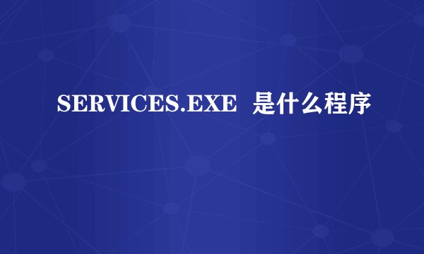 SERVICES.EXE  是什么程序