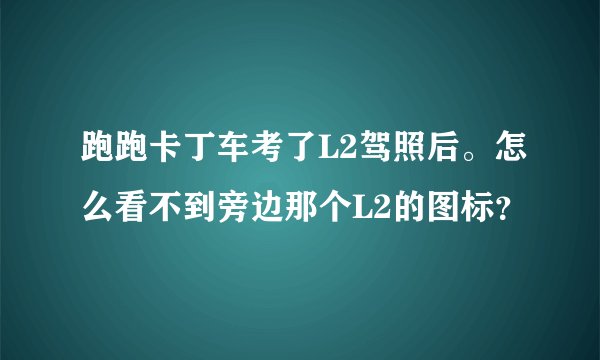 跑跑卡丁车考了L2驾照后。怎么看不到旁边那个L2的图标？