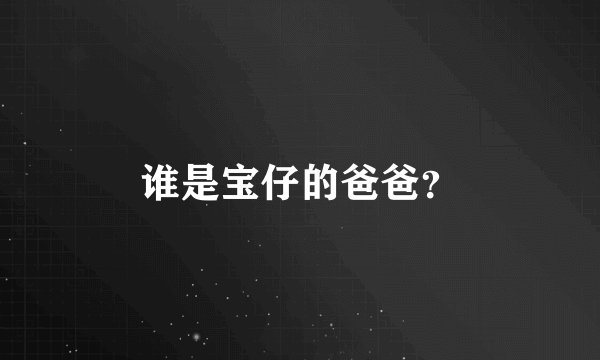 谁是宝仔的爸爸？