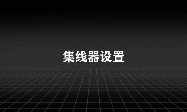 集线器设置