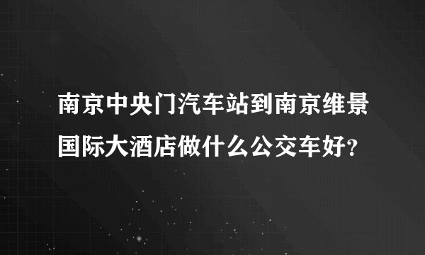 南京中央门汽车站到南京维景国际大酒店做什么公交车好？