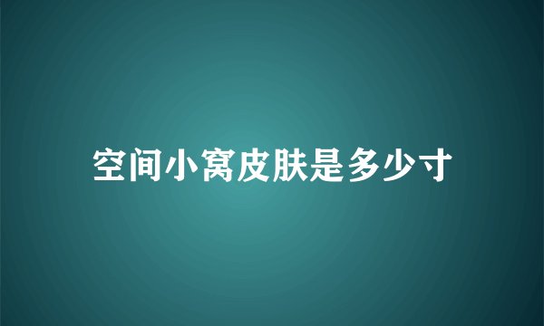 空间小窝皮肤是多少寸