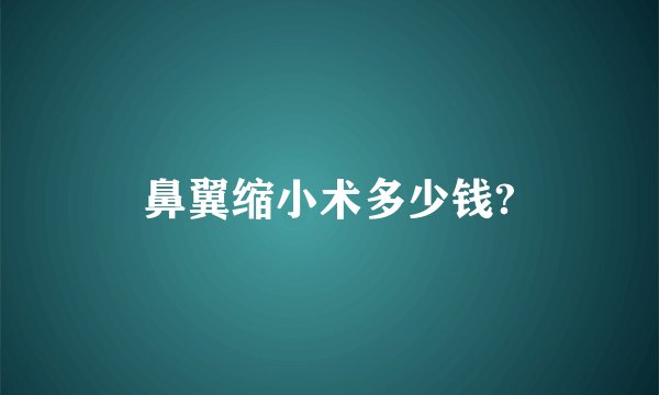 鼻翼缩小术多少钱?
